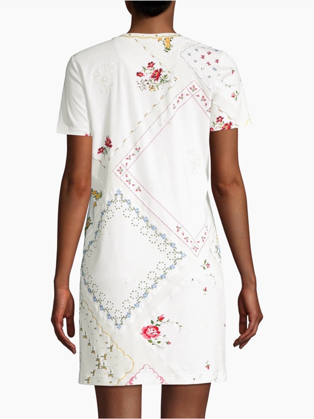 Tory Burch White Floral Patchwork-Print  Mini Dress - Picture 2 of 14